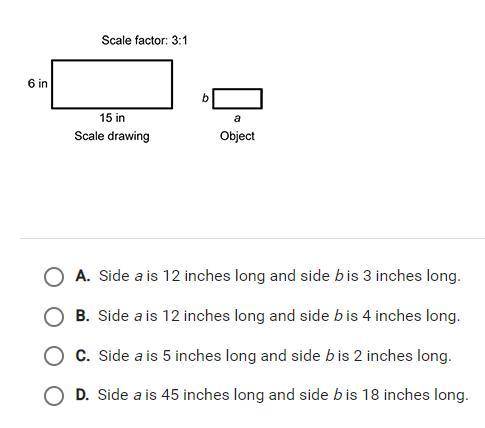 use the given scale factor and the side lengths of the scale drawing to determine the side lengths