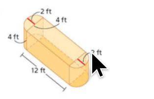 Find the volume of the composite figure, rounded to the nearest cubic foot. Identify the shapes tha