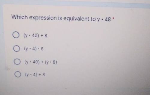 Which expression is equivalent to y .48​