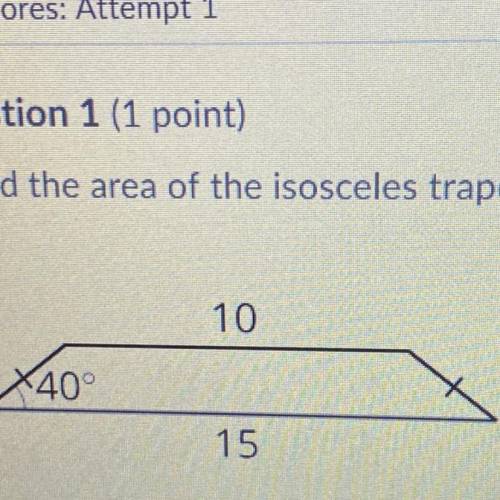 Please Help
Find the area of the isosceles trapezoid to the nearest tenth of a square unit.