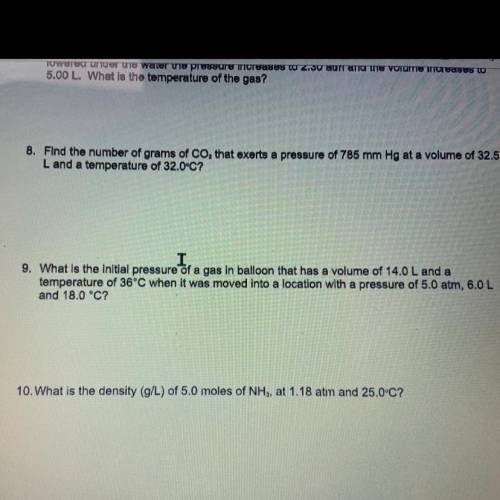 Please help me complete #8 #9 and #10