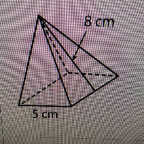 What is the surface area of the square pyramid below?

40 cm2
200 cm2
185 cm2
105 cm2