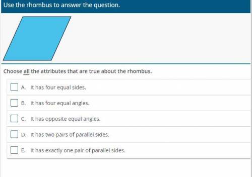 Pls help
Use the rhombus to answer the question