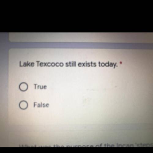 True or false that lake Texcoco still exists today?