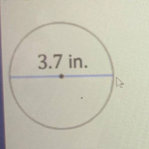 A circle with its dimensions, in inches (in.), is shown.

3.7 in.
What is the area, in square inch