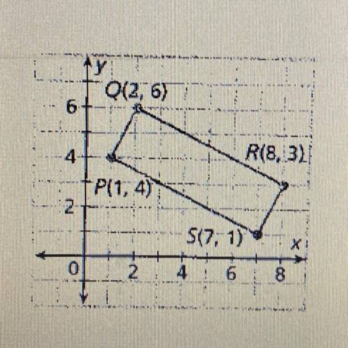 7. Show that PQRS is a rectangle

8. Write an equation in slope intercept form for the line that p