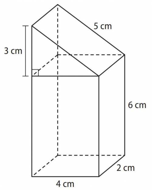 Find the surface area of the rectangular prism. The surface area of the rectangular prism is (use w