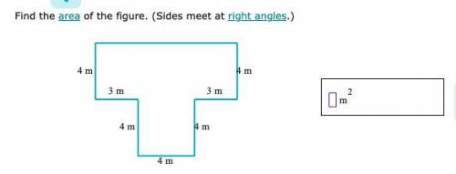 PLS HELP I have no idea what to do
Find the area of the figure. (Sides meet at right angles.)