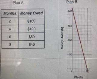 You borrowed $200 from your brother and he's created 2 plans to help you decide how you want to pay