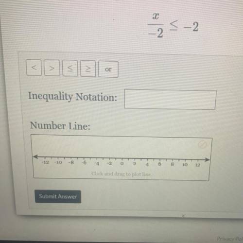 Solve for x and graph the solution on the number line below