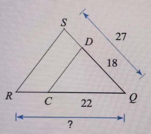 Find the missing length. The triangles in each pair are similar.

A. 47 B. 38 C. 45 D. 33 ​