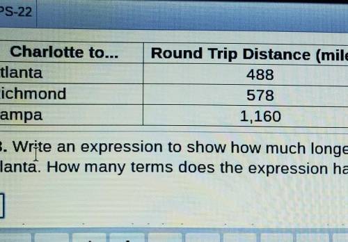 Write a expression to show how much longer the round trip to tampa is than the round trip to atlant