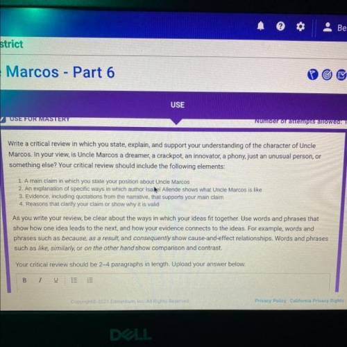 Uncle Marcos, please help me write 2-4 paragraph length about uncle Marcos