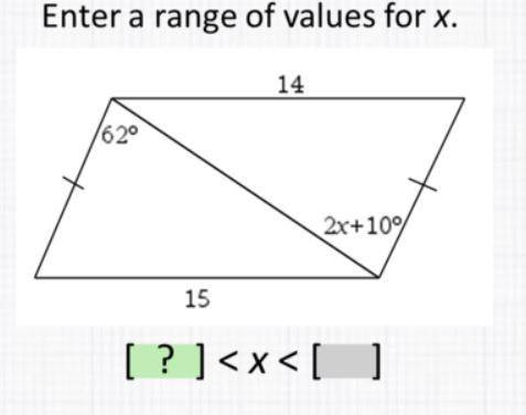 Enter the range of values for x ( WILL GIVE BRAINLIEST TO RIGHT ANSWER)