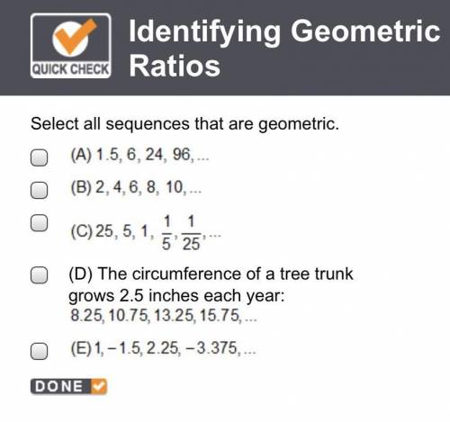 Select all sequences that are geometric.