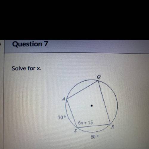 Geometry: Solve for x.