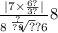 \frac{ |7 \times \frac{6?}{3?} | }{8 \sqrt[ \frac{?}{?9} ]{?} ?6} 8