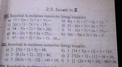Rezolvați în mulțimea numerelor întregi ecuațiile ​