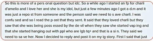 So the very long maybe personal question is in the pic