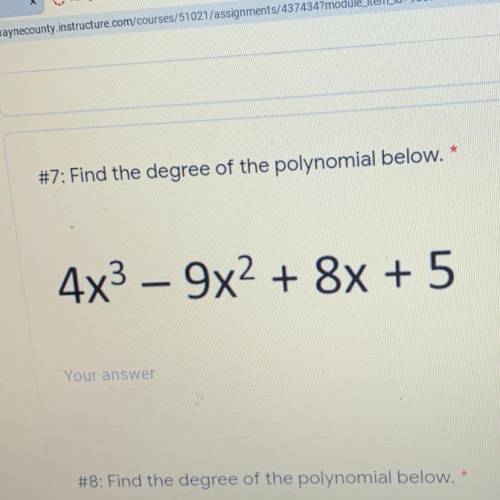 Find the degree of the monomial below.

19x3y2
Find the degree of monomial below.
-7x