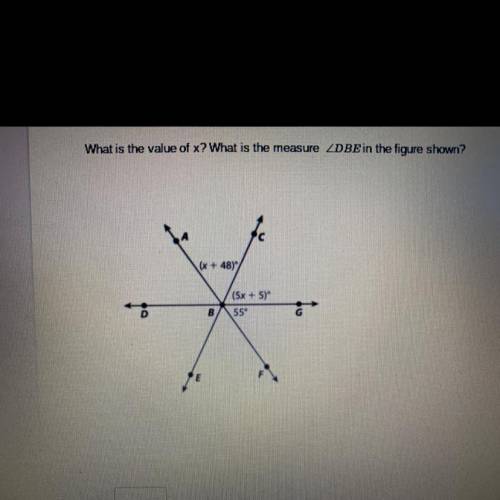 What is the value of x? What is the measure of