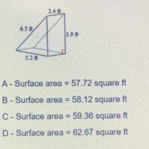 What is the total surface area? Can someone please help me with this!