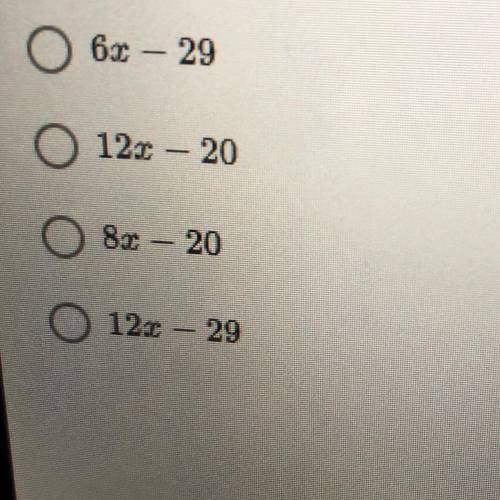 Which expression is equivalent to 6x + 3 (2x - 7) - 8