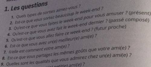 Can someone please answer these questions in french ,(just make up generic things to say please)