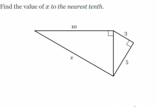 Find the value of x to the nearest tenth