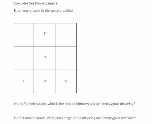 Complete the punnett square