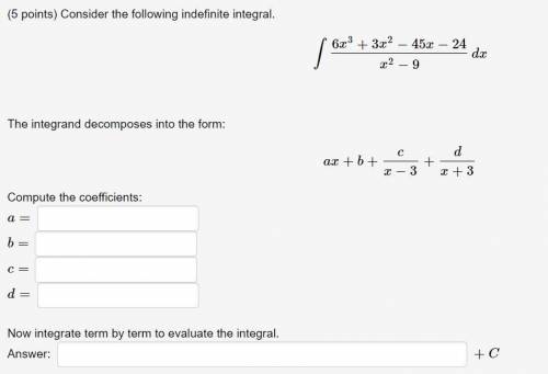 Compute the coefficients of indefinite integral and integrate term by term to evaluate the integral