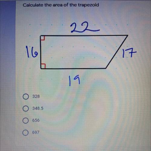 Calculate the area of the trapezoid
