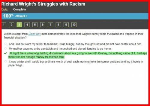 Which excerpt from Black Boy best demonstrates the idea that Wright’s family feels frustrated and t