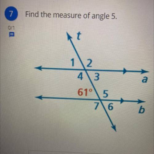 Find the the measure of angle 5.