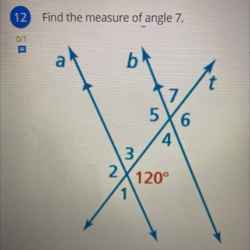 Find the the measure of angle 7