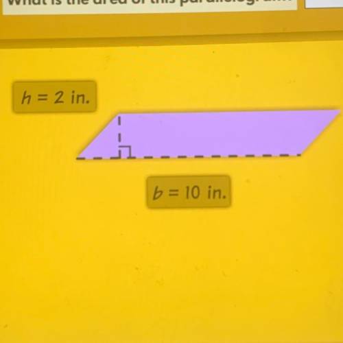 What is the area of this parallelogram?
in or in2