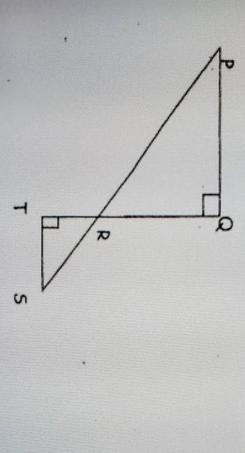 In the figure shown, PQ = 16 cm, ST = 8 cm, and m 2 QRP = 70°. Find measure of angle s. ​