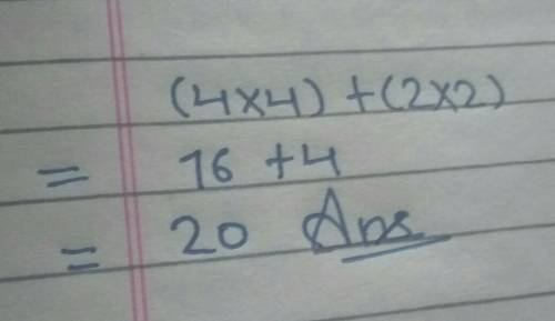 For brainliest solve (4*4) + (2*2). ASAP. ,​