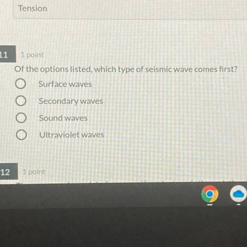 Of the options listed which type of seismic wave comes first?