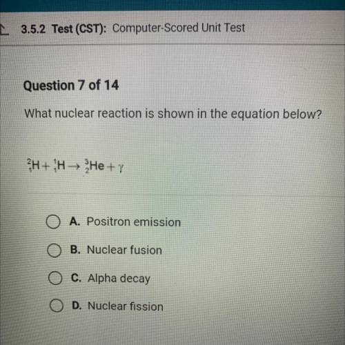 What nuclear reaction is shown in the equation below?