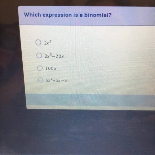 Which expression is a binomial?