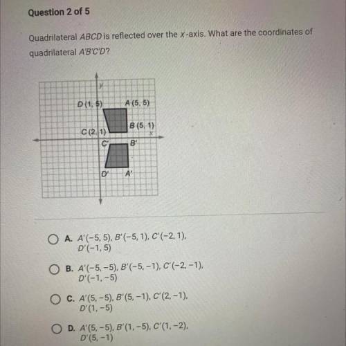 I need help with this answer

Quadrilateral ABCD is reflected over t