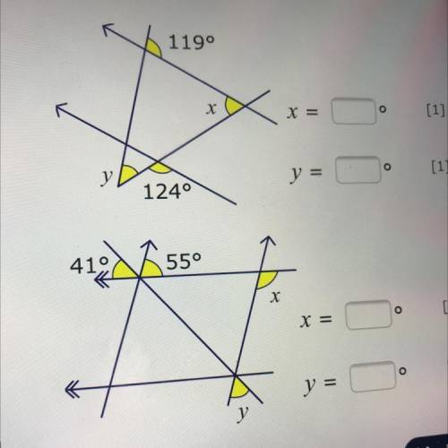 What are these 2 answers can you answer it like 1 x= y= and then do 2 x= y= the top is 1 and the bo