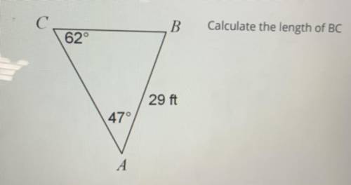 Calculate the length of BC