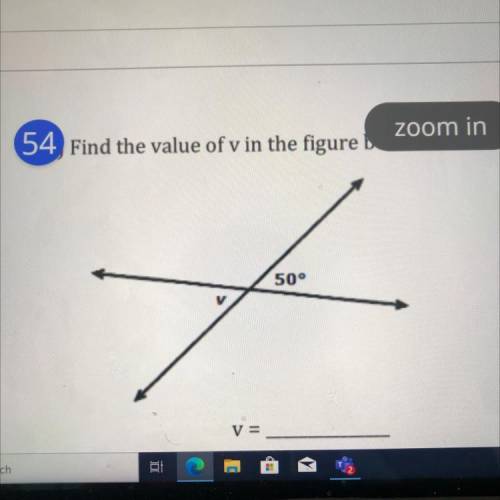 Find the value of v in the figure below.