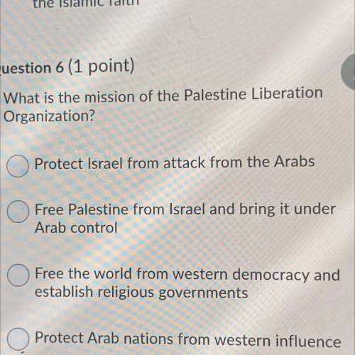What is the mission of the Palestine Liberation
Organization?
