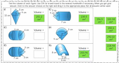 find the volume of each figure use 3.14 for pi and round to the nearest hundreth if necessary the a