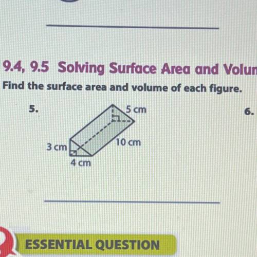 Find the area and volume of the figure