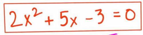 (no links or files) Solve this equation using the quadratic formula.