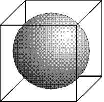 In the diagram the sphere touches each face of the cube at one point-the center of each face. if ea